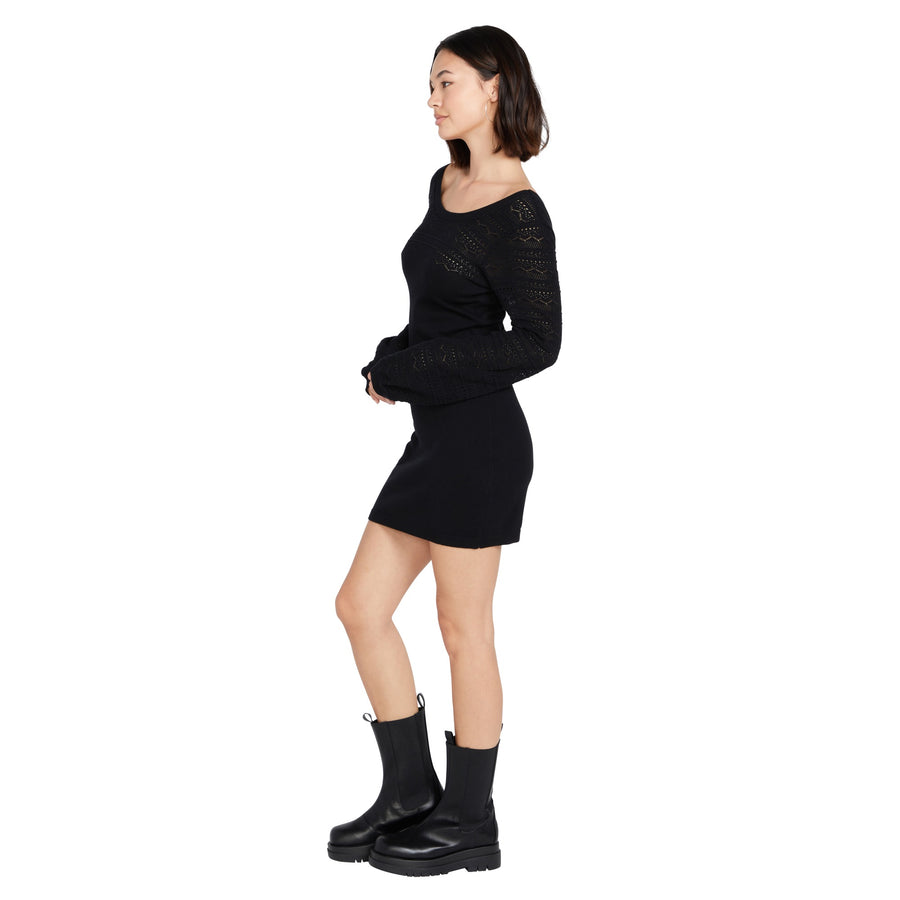 COZY BABE SWEATER DRESS - BLACK