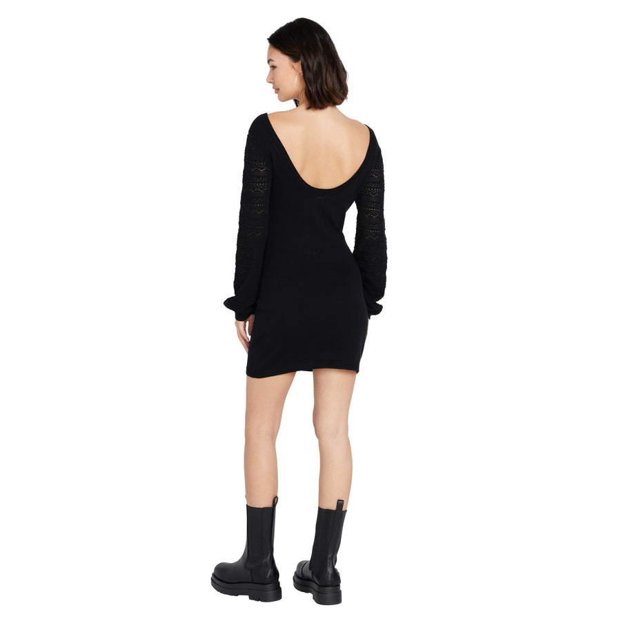 COZY BABE SWEATER DRESS - BLACK