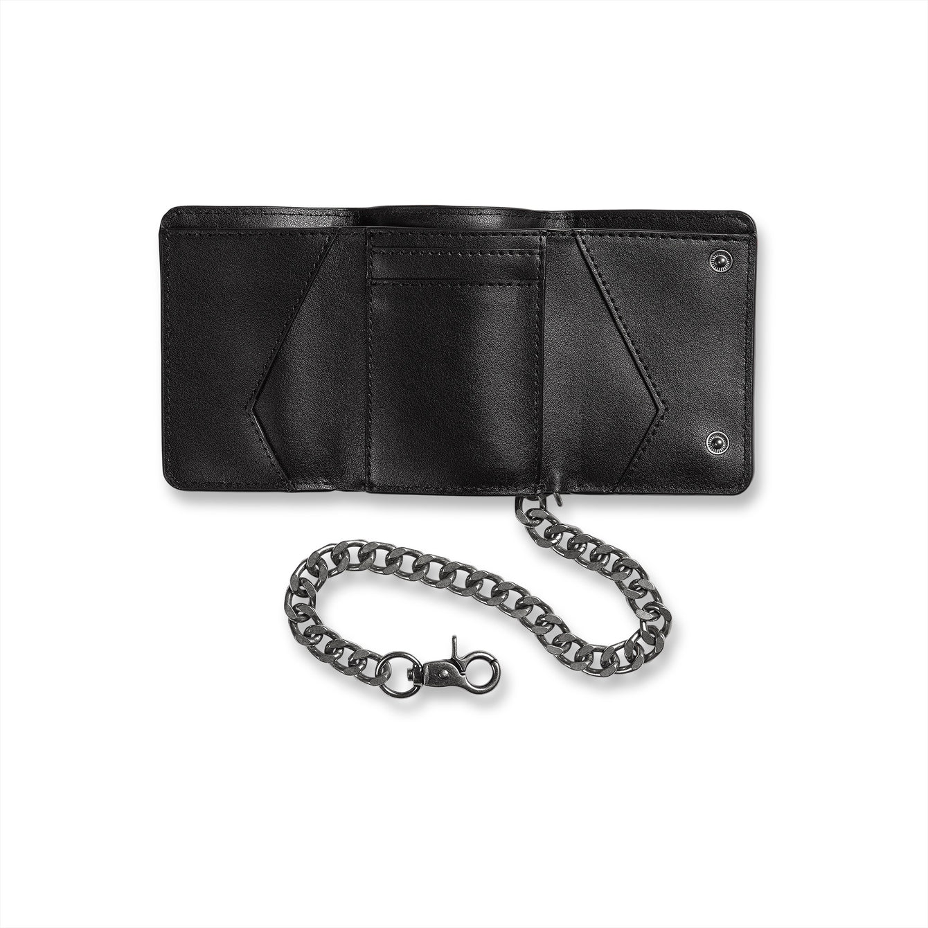 V ENT LEATHER WALLET - BLACK