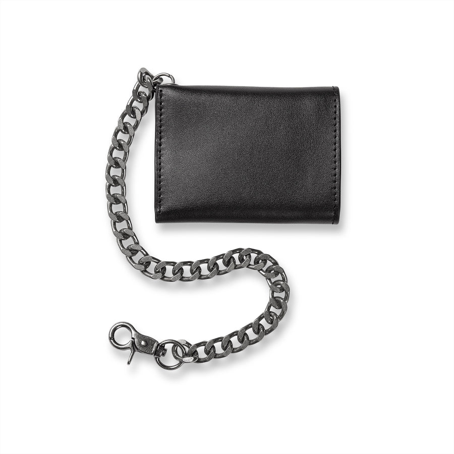 V ENT LEATHER WALLET - BLACK