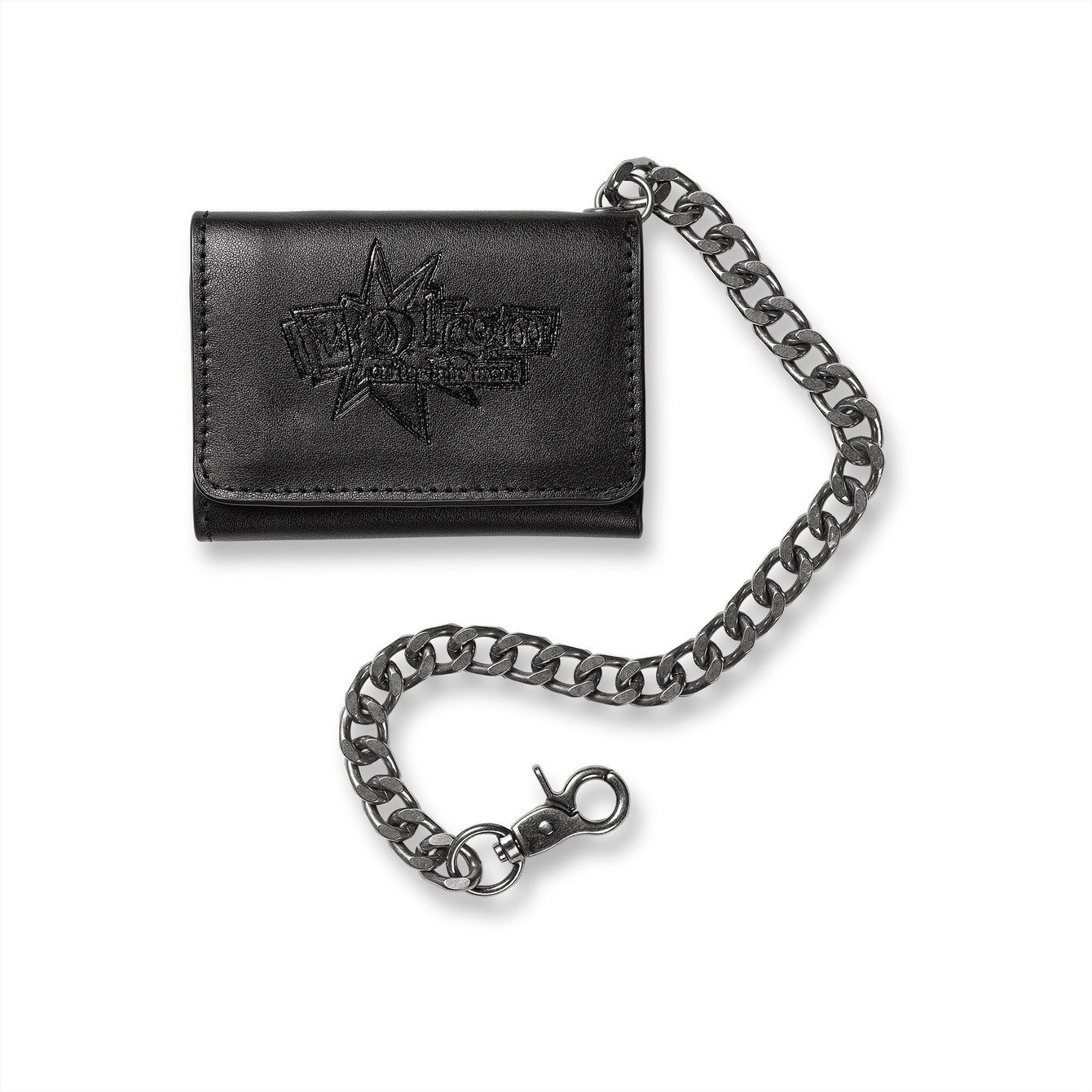 V ENT LEATHER WALLET - BLACK